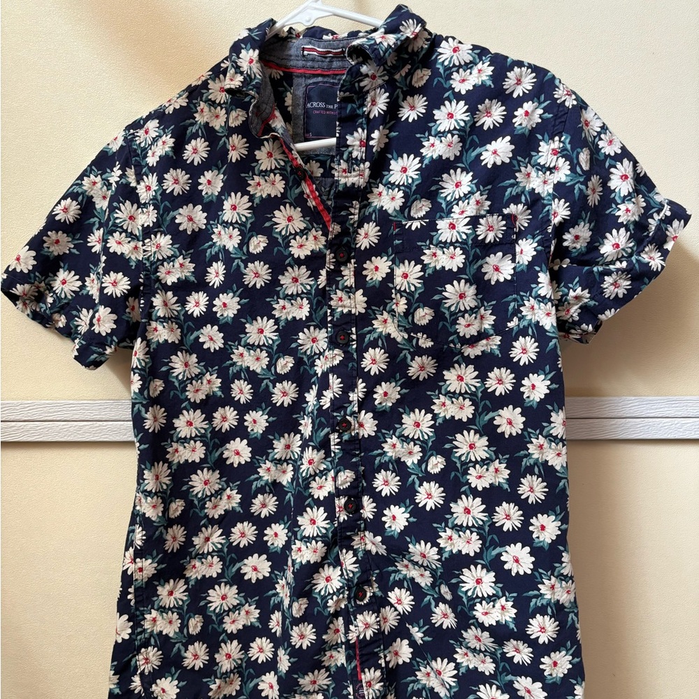 Floral Print Short Sleeve Men's Shirt
